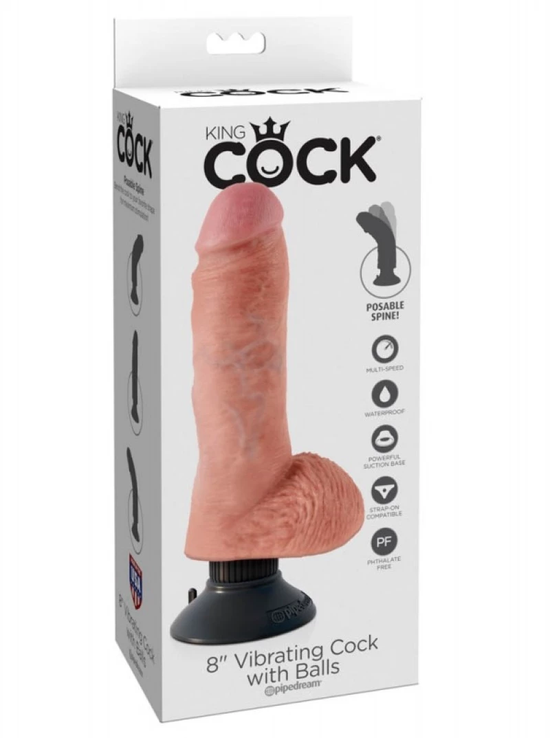 Ρεαλιστικός Δονητής King Cock Ballsy 20cm Μπεζ