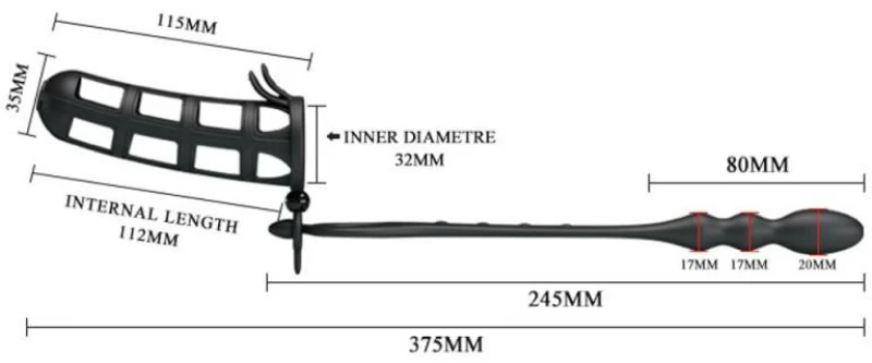 Προέκταση Πέους Με Σφήνα Pretty Love Hercules Penis Sheath Μαύρη