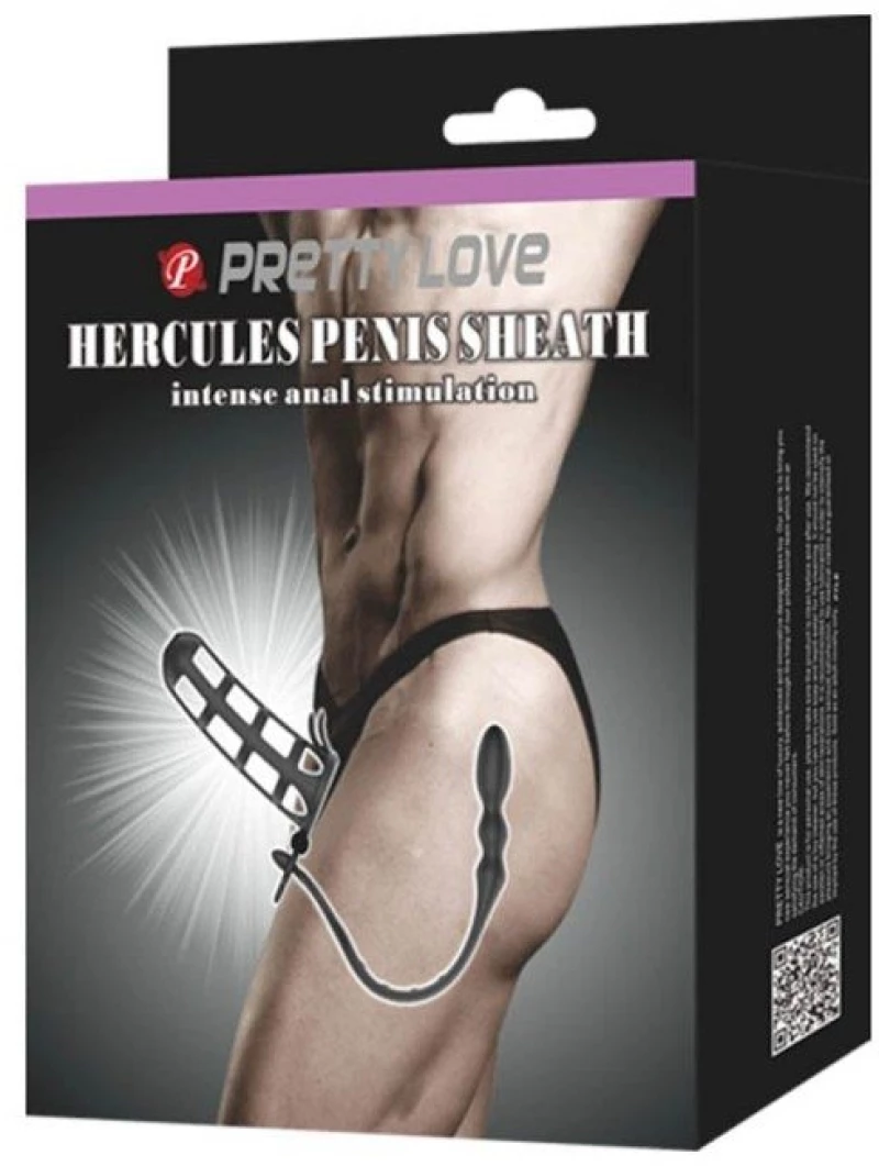 Προέκταση Πέους Με Σφήνα Pretty Love Hercules Penis Sheath Μαύρη