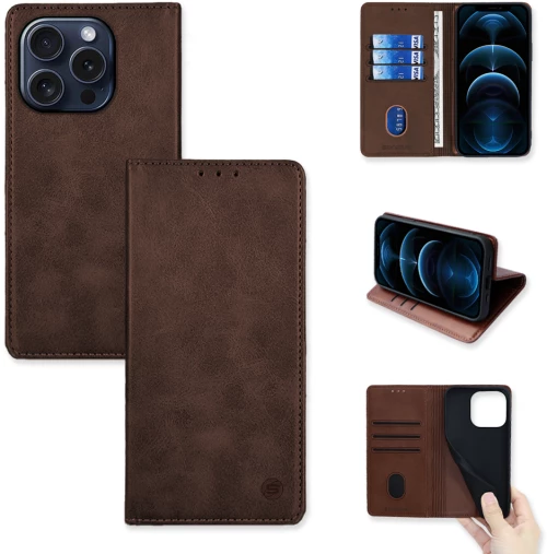 Θήκη Πορτοφόλι Vintage Magnet Wallet Sonique Apple iPhone 15 Pro Καφέ - Sonique - Καφέ - iPhone 15 Pro - Θήκη Πορτοφόλι