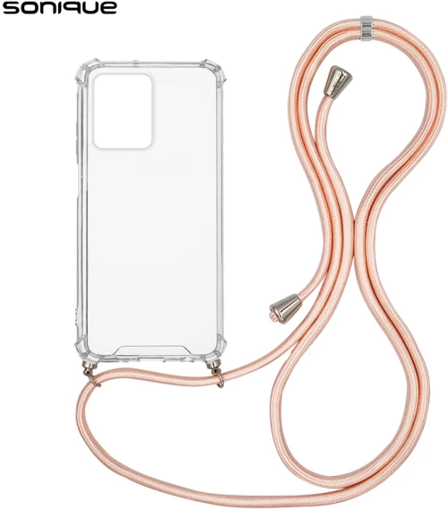 Θήκη Σιλικόνης με Κορδόνι Sonique Armor Clear Xiaomi Redmi Note 12 Pro Plus Ροζ Σατινέ - Sonique - Ροζ Σατινέ - Redmi Note 12 Pro Plus - Θήκες Πλάτης