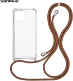 Θήκη Σιλικόνης με Κορδόνι Sonique Armor Clear Apple iPhone 15 Καφέ - Sonique - Καφέ - iPhone 15 - Θήκες Πλάτης