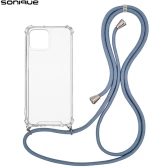 Θήκη Σιλικόνης με Κορδόνι Sonique Armor Clear Apple iPhone 15 Μπλε Γκρι - Sonique - Μπλε Γκρι - iPhone 15 - Θήκες Πλάτης