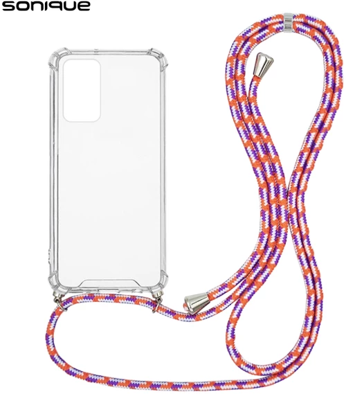 Θήκη Σιλικόνης με Κορδόνι Sonique Armor Clear Xiaomi Redmi Note 12s Rainbow Κοραλλί - Sonique - Rainbow Κοραλλί - Redmi Note 12s - Θήκες Πλάτης