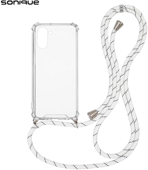 Θήκη Σιλικόνης με Κορδόνι Sonique Armor Clear Realme 10 4G Rainbow Λευκό - Sonique - Rainbow Λευκό - Realme 10 4G - Θήκες Πλάτης