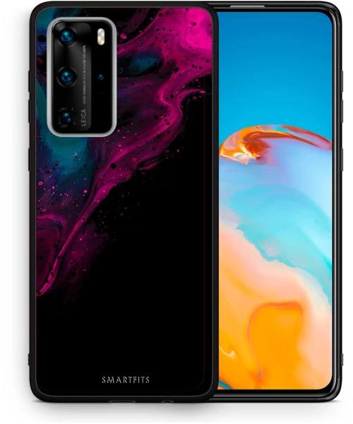 Watercolor Pink Black - Huawei P40 Pro case