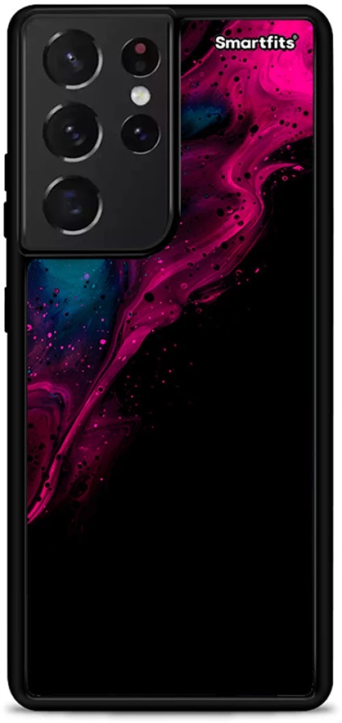 Watercolor Pink Black - Samsung Galaxy S21 Ultra case
