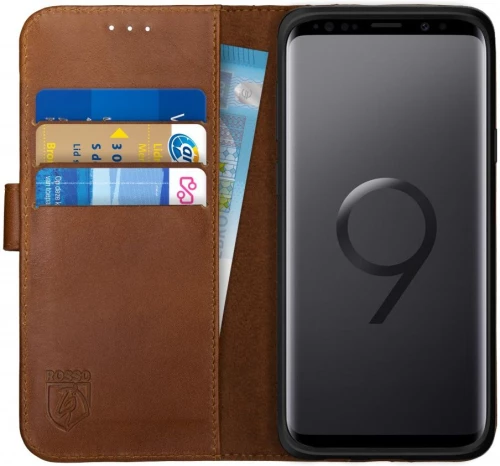 Rosso Deluxe Δερμάτινη Θήκη Πορτοφόλι Samsung Galaxy S9 - Brown (8719246134074)