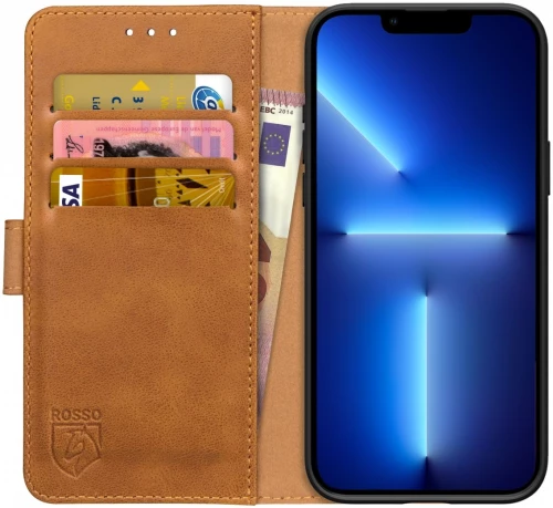 Rosso Element PU Θήκη Πορτοφόλι Apple iPhone 13 Pro - Light Brown (8719246324789)