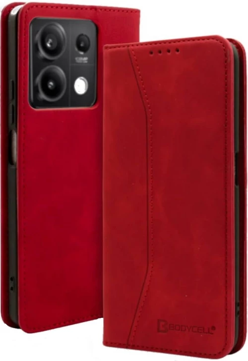Θήκη Πορτοφόλι - Xiaomi Redmi Note 13 5G - Bodycell Book Case - Red (5206015073618)
