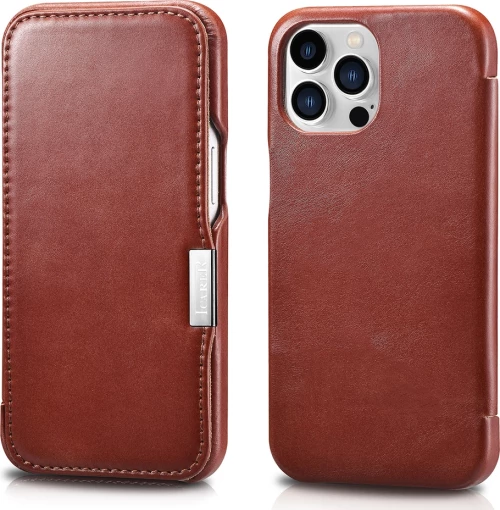 iCarer Vintage Series Side-Open Δερμάτινη Θήκη Apple iPhone 13 Pro - Red (RIX1307-RD)