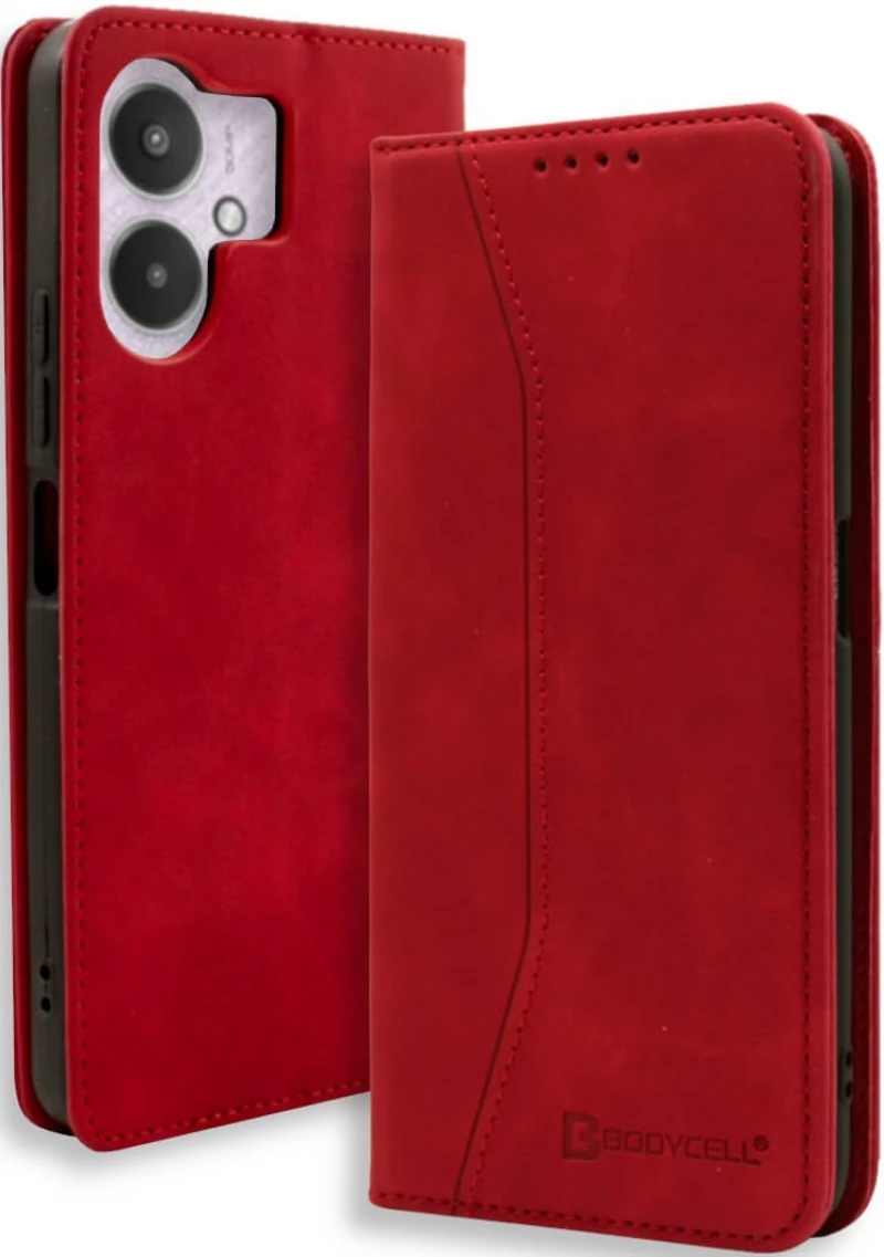 Bodycell Θήκη - Πορτοφόλι Xiaomi Redmi 13C / Poco C65 - Red (5206015073144)