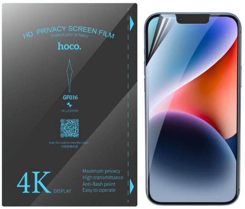 Hoco Hydrogel Pro Privacy HD Screen Protector - Μεμβράνη Προστασίας Απορρήτου Οθόνης - Apple iPhone 15 Plus - 0.15 mm - Clear (HOCO-FRONT-PRC-001-075)