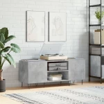 Δισκοθήκη Γκρι Σκυροδέματος 121x38x48 εκ. Επεξεργασμένο Ξύλο Γκρι 831680