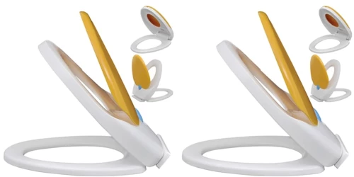 Καθίσματα Τουαλέτας με Soft Close 2 τεμ. Λευκά/Κίτρινα Πλαστικά Πολύχρωμο 275931