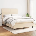 Κρεβάτι Boxspring με Στρώμα Κρεμ 140x200 εκ. Υφασμάτινο Κρεμ 3141862