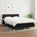 Κρεβάτι Boxspring με Στρώμα Μαύρο 140x190 εκ. Υφασμάτινο Μαύρο 3140451