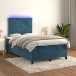 Κρεβάτι Boxspring με Στρώμα & LED Σκ. Μπλε 120x200εκ. Βελούδινο Μπλε 3136117