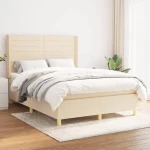Κρεβάτι Boxspring με Στρώμα Κρεμ 140x200 εκ. Υφασμάτινο Κρεμ 3132078