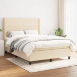 Κρεβάτι Boxspring με Στρώμα Κρεμ 140x200 εκ. Υφασμάτινο Κρεμ 3131518
