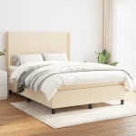 Κρεβάτι Boxspring με Στρώμα Κρεμ 140x190 εκ. Υφασμάτινο Κρεμ 3131270