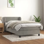 Κρεβάτι Boxspring με Στρώμα Ανοιχτό Γκρι 80x200 εκ. Βελούδινο Γκρι 3127517
