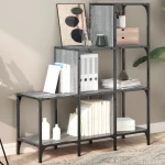 Βιβλιοθήκη Γκρι Sonoma 92x30x102 εκ. Επεξεργ. Ξύλο & Μέταλλο Γκρι 845439