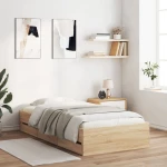 Πλαίσιο Κρεβατιού με Συρτάρια Sonoma Δρυς 75x190 εκ. Επεξ. Ξύλο Καφέ 3207331