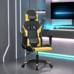 Καρέκλα Gaming Μαύρο/Χρυσό από Συνθετικό Δέρμα Μαύρο 3143689