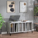 Δισκοθήκη Γκρι Σκυροδέματος 100x38x48 εκ. Επεξεργασμένο Ξύλο Γκρι 831985