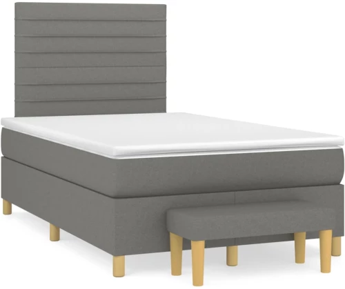 Κρεβάτι Boxspring με Στρώμα Μαύρο 120x190 εκ. Υφασμάτινο Μαύρο 3270413