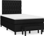 Κρεβάτι Boxspring με Στρώμα Μαύρο 120x190 εκ. Υφασμάτινο Μαύρο 3270378