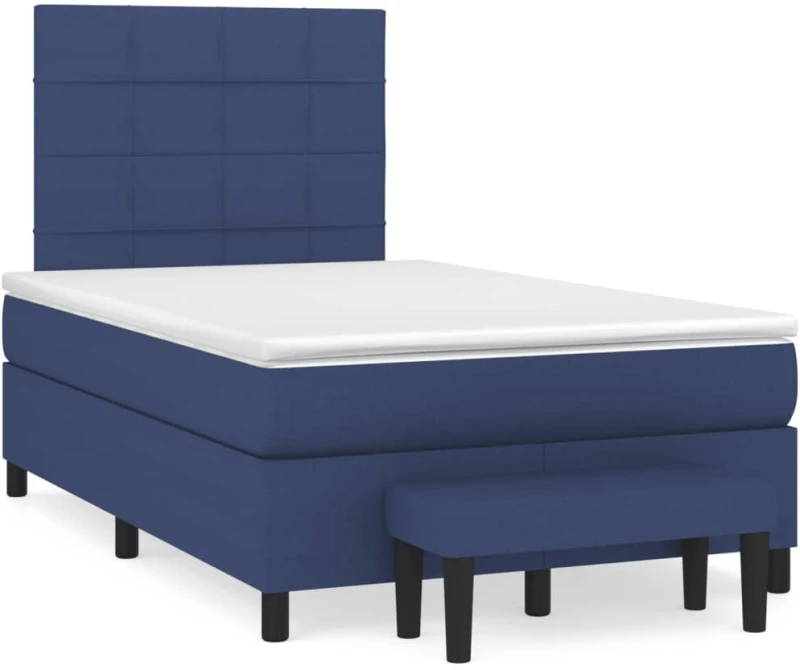 Κρεβάτι Boxspring με Στρώμα Μπλε 120x190 εκ. Υφασμάτινο Μπλε 3270361