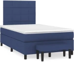 Κρεβάτι Boxspring με Στρώμα Μπλε 120x190 εκ. Υφασμάτινο Μπλε 3270361