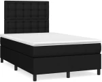 Κρεβάτι Boxspring με Στρώμα & LED Μαύρο 120x190 εκ. Υφασμάτινο Μαύρο 3270227