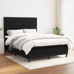 Κρεβάτι Boxspring με Στρώμα Μαύρο 140x200 εκ. Υφασμάτινο Μαύρο 3142099