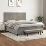 Κρεβάτι Boxspring με Στρώμα Ανοιχτό Γκρι 180x200 εκ. Βελούδινο Γκρι 3137737