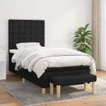 Κρεβάτι Boxspring με Στρώμα Μαύρο 80 x 200 εκ. Υφασμάτινο Μαύρο 3137431