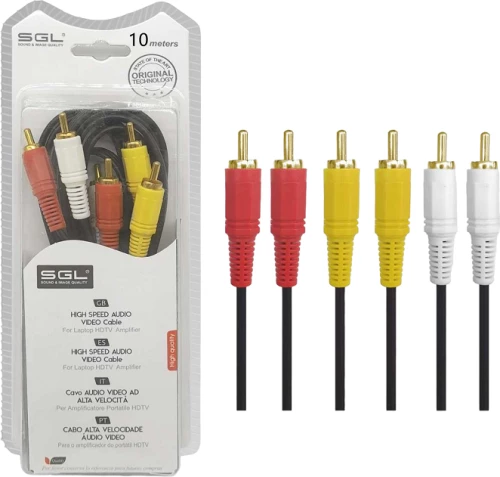 Kαλώδιο RCA - 306A - 3xRCA male/3xRCA male - 10m - 096124 096124