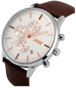 Αναλογικό ρολόι χειρός – Skmei - 9103 - Brown/White 291037_Brown/White