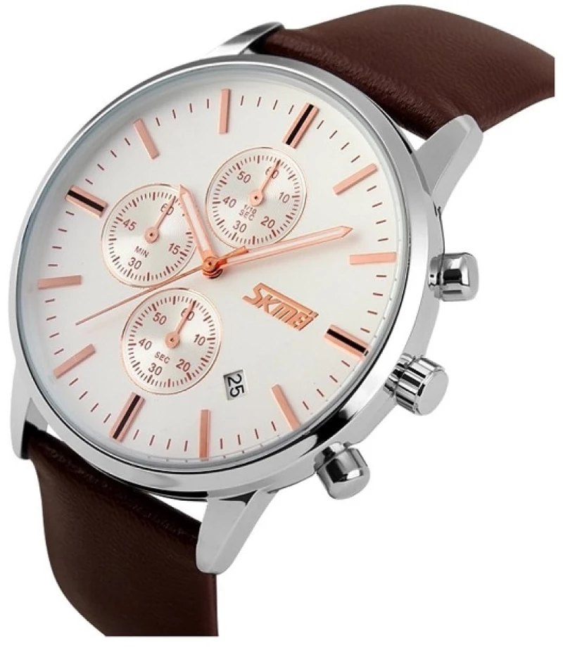 Αναλογικό ρολόι χειρός – Skmei - 9103 - Brown/White 291037_Brown/White