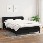 Κρεβάτι Boxspring με Στρώμα Μαύρο 140x190 εκ. Υφασμάτινο Μαύρο 3126559