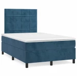 Κρεβάτι Boxspring με Στρώμα & LED Σκ. Μπλε 120x190εκ. Βελούδινο Μπλε 3270315