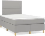Κρεβάτι Boxspring με Στρώμα & LED Αν.Γκρι 120x190εκ. Υφασμάτινο Γκρι 3270239