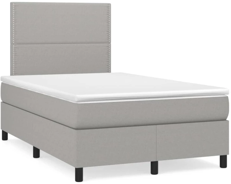 Κρεβάτι Boxspring με Στρώμα & LED Αν.Γκρι 120x190εκ. Υφασμάτινο Γκρι 3270190