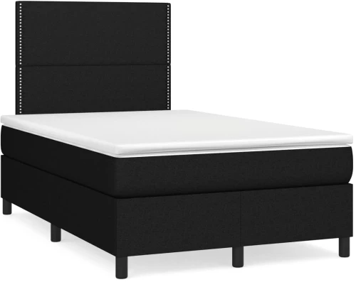 Κρεβάτι Boxspring με Στρώμα & LED Μαύρο 120x190 εκ. Υφασμάτινο Μαύρο 3270192