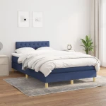 Κρεβάτι Boxspring με Στρώμα Μπλε 120x200 εκ. Υφασμάτινο Μπλε 3140847