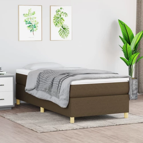 Κρεβάτι Boxspring με Στρώμα Σκούρο Καφέ 80x200 εκ. Υφασμάτινο Καφέ 3144477