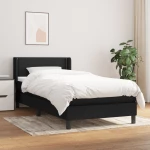 Κρεβάτι Boxspring με Στρώμα Μαύρο 100 x 200 εκ. Υφασμάτινο Μαύρο 3129611