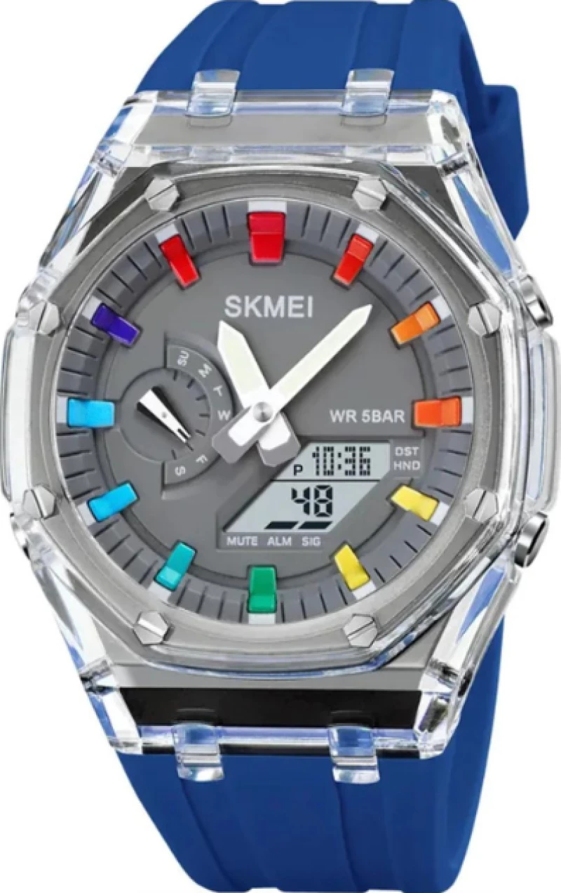 Ψηφιακό/αναλογικό ρολόι χειρός – Skmei - 2100 - Blue 221003_bl